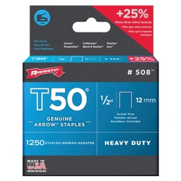 [50824] ****Arrow T50 Heavy-Duty Staple, 1/2-In. 1250 Pc