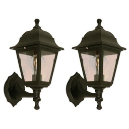 [46 21332-2] IKE LITE Outdoor Wall Lamp 1-Light Sand Black E27 40W (Set of 2)