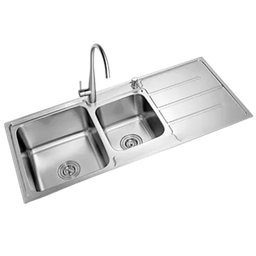 [RHSK7306-R / SD-7306-R RHTDBKSD19449] Royal Homes Kitchen Sink With Drainer 47 x 19 x 9.5 In. Stainless Steel