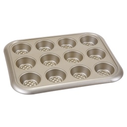 [BW37312] ****Home Basics Non-Stick Carbon Steel 12-Cup Muffin Pan in Gold Aurelia