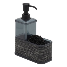 [SD37693] Home Basics Soap Dispenser with Sponge Holder, Black