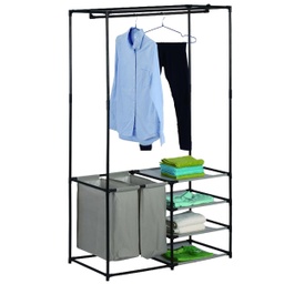 [ELD33112] Elle Decor 4-Shelf Wardrobe Orgainzer with 2 Laundry Hampers