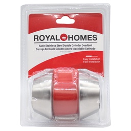 [D102 SS RHSCDS19991] Royal Homes Double Cylinder Deadbolt Satin Stainless Steel