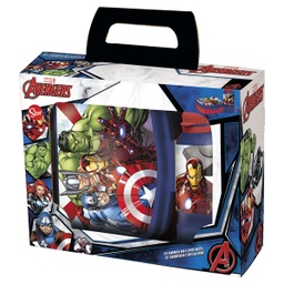 [57773] ****Disney Kids 2-pc Back to School Set - Sports Bottle 420ml &amp; Sandwich Box - Avengers Rolling Thunder