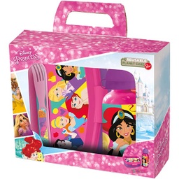 [51263] ****Disney Kids 4-pc Back to School Set - Bottle 400ml &amp; Sandwich Box - Disney Princess