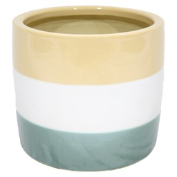 [HG 18-194/3 M CHCPP20142] ****Classy Homes Ceramic Plant Pots Striped Multicolor M