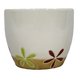 [HG 18-221/3 M CHCPP20143] ****Classy Homes Ceramic Plant Pots Floral Multicolor M