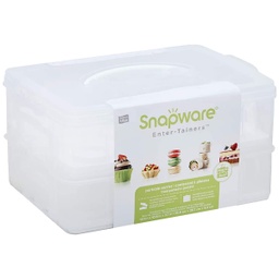 [1111577] Snapware Total Solution Plastic Food Storage Containers 1.34 Cup Square with Four Latch Locking Lids - 2 pack