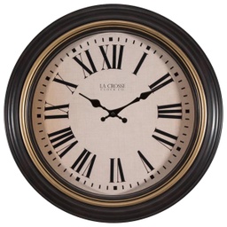 [404-3045BK] ****La Crosse 18-In. Traditions Wall Clock, Brown/Bronze