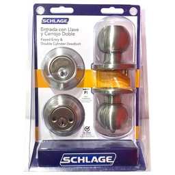 [B352ATL30] Schlage Knob and Double Cylinder Deadbolt Combo Atlas 630 BST 7707007712471