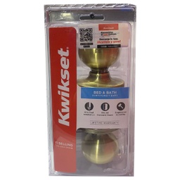 [93001-937] ****Kwikset Bed &amp; Bath Antique Brass Knob