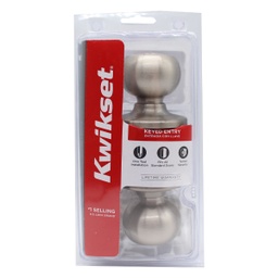 [94400-062] ****Kwikset Satin Nickel Knob - Keyed Entry on Both Sides