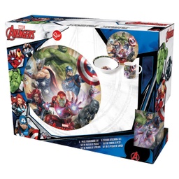 [2865] ****Disney Avengers 3pc Ceramic Snack Set