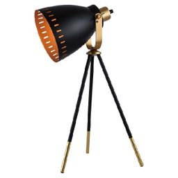 [5-90139] ****Royal Homes Table Lamp Black &amp; Gold - H:21In.