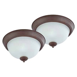 [38120] ****Westinghouse 2pk 11-In. Flush Mount Ceiling Light, Sienna