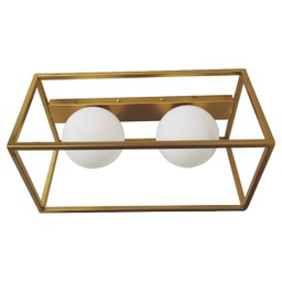 [DETL9265GD-2C] ****Royal Home Ceiling Light Metal 2XE14-40W Opal Glass Gold