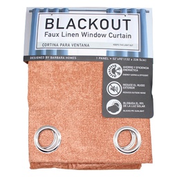 [715-N20-05433] Home Living Blackout Window Curtain Faux Linen 52x90in