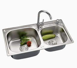 [RHSK7540 N] Royal Homes Double Bowl SS Kitchen Sink