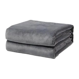 [9452-FQ GREY] ****L'Baiet Queen Blanket 90In.x90In. - Grey Fleece