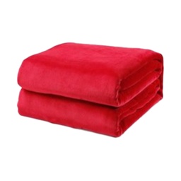[9452-FQ RED] ****L'Baiet Queen Blanket 90In.x90In.- Red Fleece