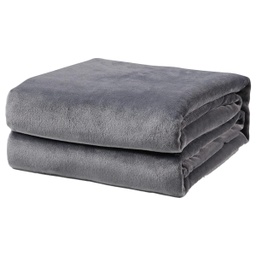 [9452-TB GREY] ****L'Baiet Throw Blanket 50In.x60In.- Grey Fleece