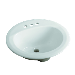 [S5509WH] Briggs Ceramic Bathroom Sink Drop-In 19 In. Round, White