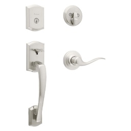 [98180-021] ****Kwikset Prescott Single Cylinder Front Door Satin Nickel Combo