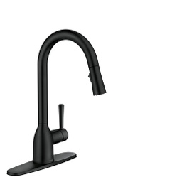 [87233BL] Moen Adler Kitchen Faucet One-Handle High Arc, Matte Black