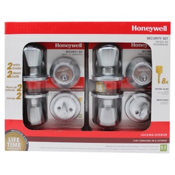 [8100206] ****Honeywell Tulip Knob Home Security Kit, Satin Chrome