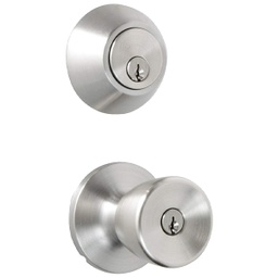 [8100306] ****Honeywell Tulip Knob Home Security Kit, Satin Nickel