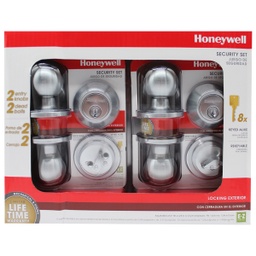 [8102206] ****Honeywell Ball Knob Home Security Kit, Satin Chrome