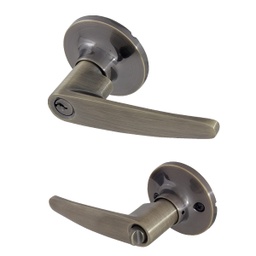 [8104105] ****Honeywell Straight Lever Combo Keyed Entry Antique Brass