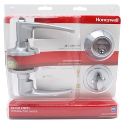 [8104205] ****Honeywell Straight Lever Combo Keyed Entry Satin Chrome