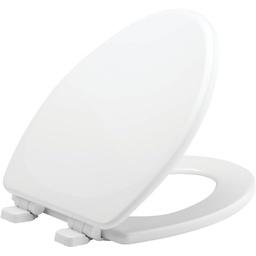 [143SLOW 000] Mayfair Elongated Closed Front Slow Close Wood Toilet Seat, White