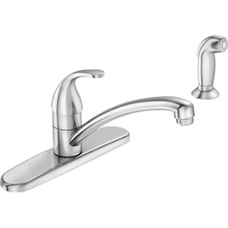 [87604] Moen Adler Single Handle Lever Kitchen Faucet with Side Spray, Chrome