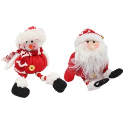 [831-2787-210011-22A] ****Miro Christmas Hanging Santa Snowman 6x22x11cm