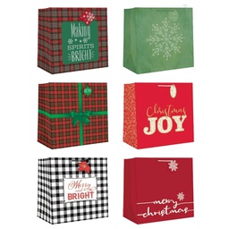 [CLWGBTA-20] ****Edg Jumbo Square Traditional Gift Bags, Assorted