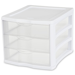 [17918004] Sterilite ClearView 3-Drawer Storage Unit 10 In. x 10 In. x 13.5 In. White