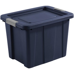 [15258N06 / 15258N06F] Sterilite Tuff1 18 Gal Latching Tote 17.25 x 16.5 x 23 In., Dark Indigo with Titanium Latches