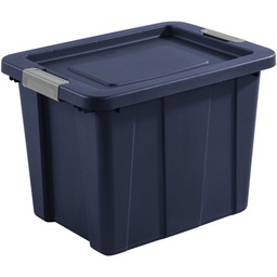 [15258N06] Sterilite Tuff1 18 Gal Latching Tote 17.25 x 16.5 x 23 In., Dark Indigo with Titanium Latches