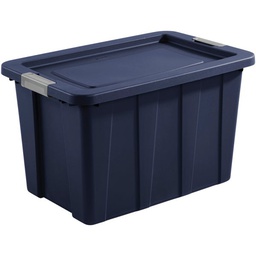 [15278N04 / 15278N04F] Sterilite Tuff1 30 Gal. Latching Tote 20 x 17 x 30 In., Dark Indigo with Titanium Latches