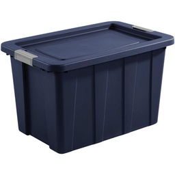 [15278N04] Sterilite Tuff1 30 Gal Latching Tote 20 x 17 x	30 In., Dark Indigo with Titanium Latches