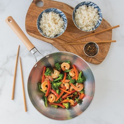 [13415] ****Nordic Ware Naturals Wok with Beechwood Handle 10 In.