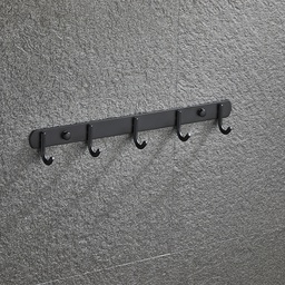 [BA-1056 RHTH23786] Royal Homes 5-Peg Towel Hook, Black