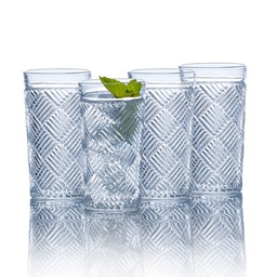 [5170530] ****Mikasa Ballard Braid Double Old Fashioned Glasses, Set of 4