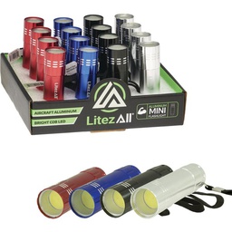 [21302] ****LitezAll 3AAA Aluminum COB LED Pocket Flashlight