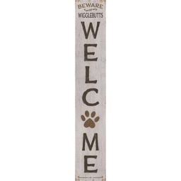 [60709] My Word! Porch Board Welcome Beware Wigglebutts 8 x 46.5 In