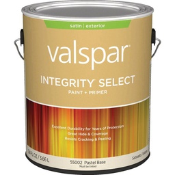 [028.0055002.007] ****Valspar Integrity Select Satin Paint &amp; Primer Exterior Paint, Pastel Base, 1 Gal