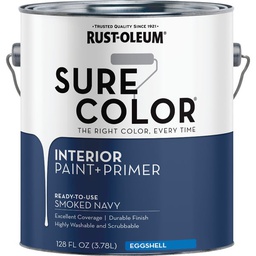 [380226] ****Rust-Oleum Sure Color Eggshell Smoked Navy Interior Wall Paint and Primer, Gallon