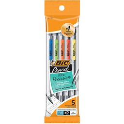 [062 8455/MPFP51] BIC Xtra Precision Mechanical Pencils Fine Point 0.5mm 5-Count